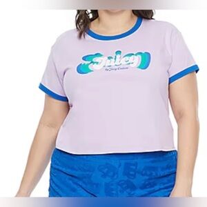 Juicy Couture|Cropped Graphic Short Sleeve Tee in Bright Colors, Size XL, NWT•••